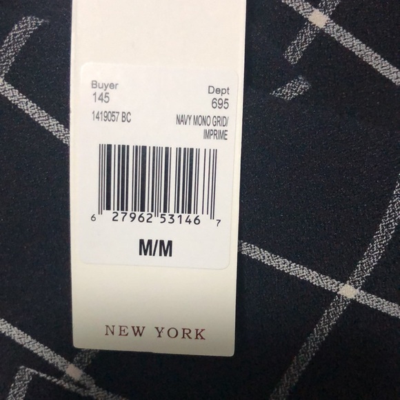 🆕 Dex Double Breasted Windowpane Blazer Medium Navy Mono Grid - Picture 7 of 8